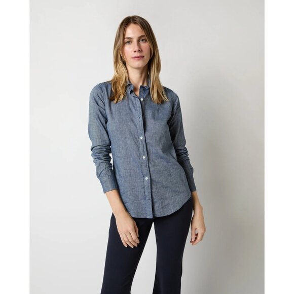 Ann Mashburn Icon Shirt Sz M Blue Cotolino Chambray NWT - Picture 2 of 16